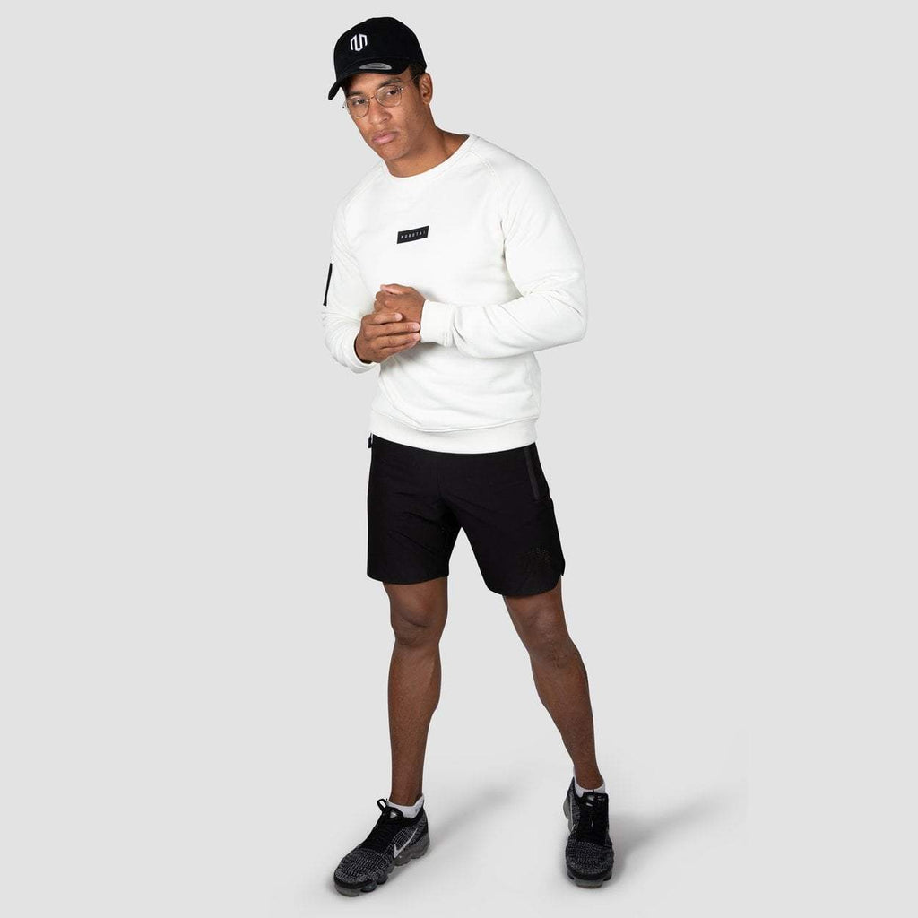 Maglia bianca a maniche lunghe da uomo Small Bloc Logo Sweatshirt con grafica posteriore Morotai