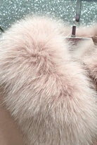 Cappotto in lana e cashmere rosa invernale con fodera, collo e polsi in pelo naturale, giacche e cappotti Moda-Mania
