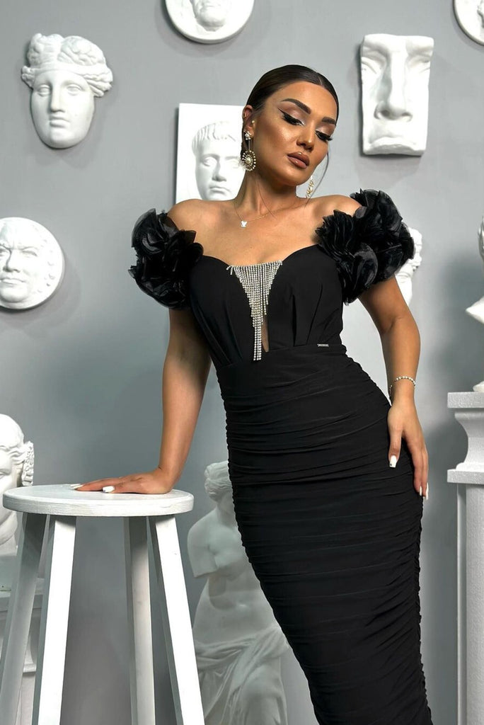 Imperial Shop Online Abito Lungo Con Manica Asimmetrica E Scollo A - Foto 10