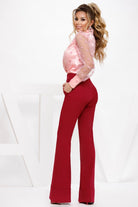 Camicia elegante rosa in tulle con pois grandi, corpetto in raso e bottoni in strass, marca Atmosphere.