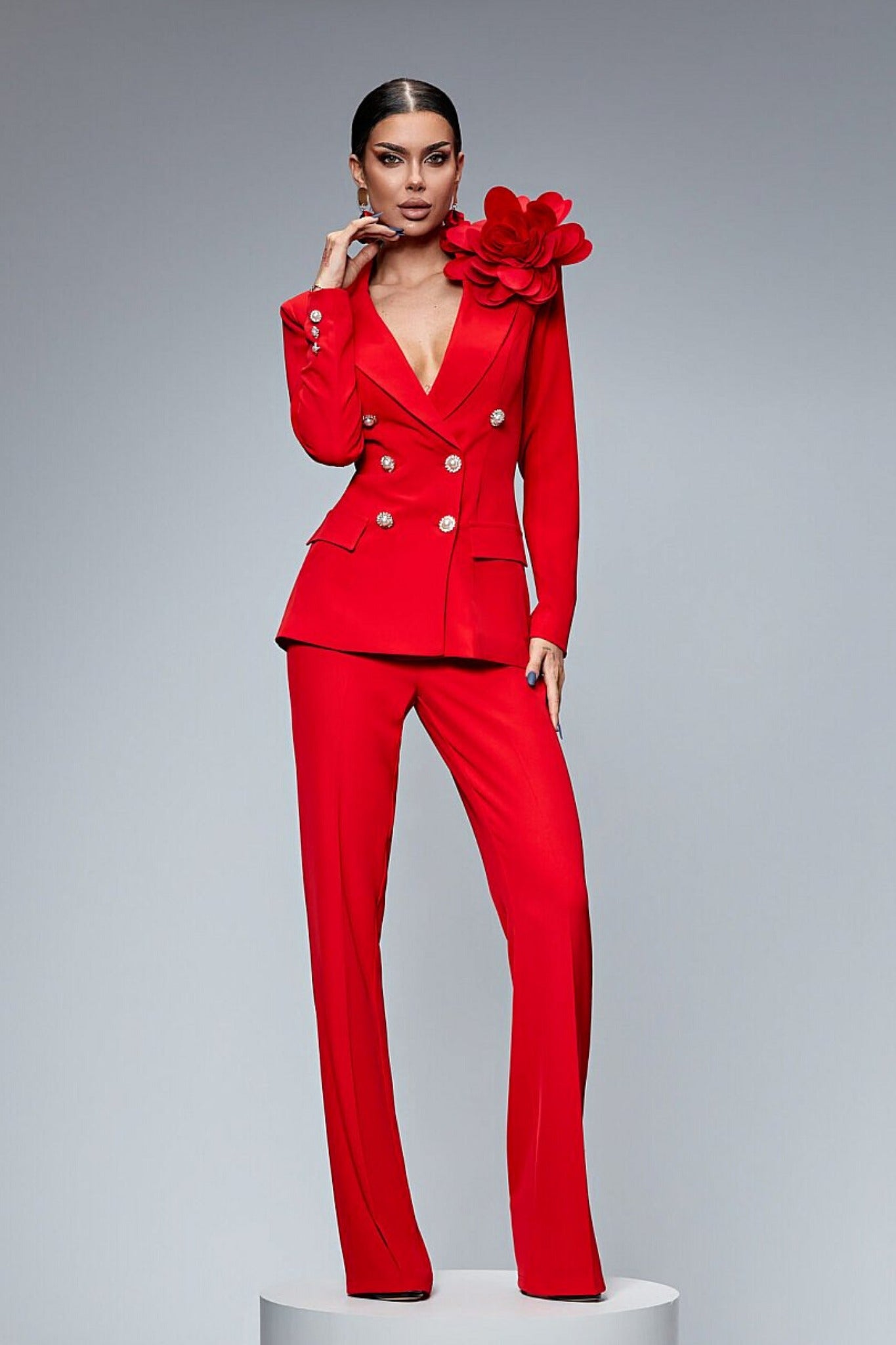 Blazer Tailleur Rosso Laurea Tailleur Giacca Blazer E Pantalone