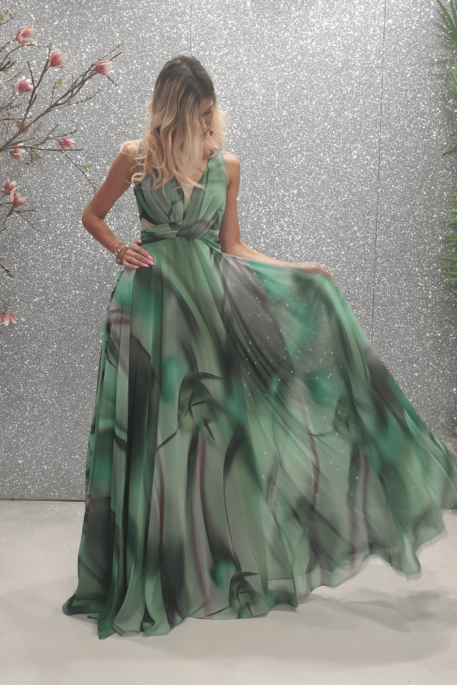 Vestito top lungo arcobaleno