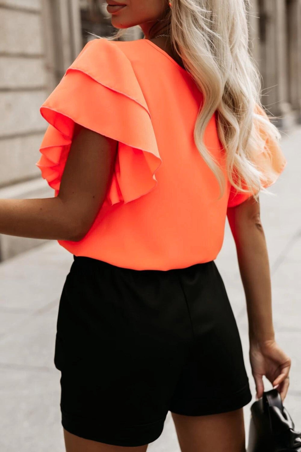 Pantaloncini corti estivi neri con tasche laterali e vita