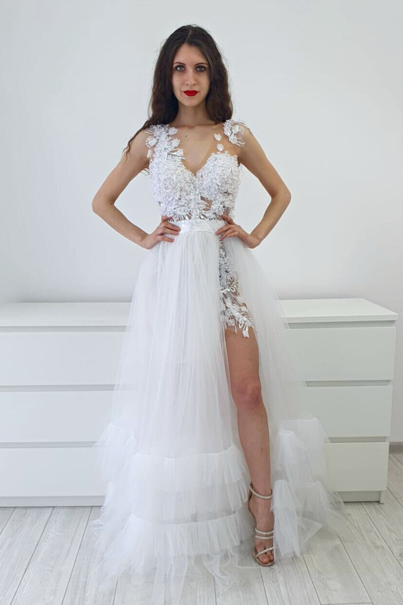 Ball Gown Tulle Sottogonna Abiti Sottogonna Tulle Bianco Petticoat