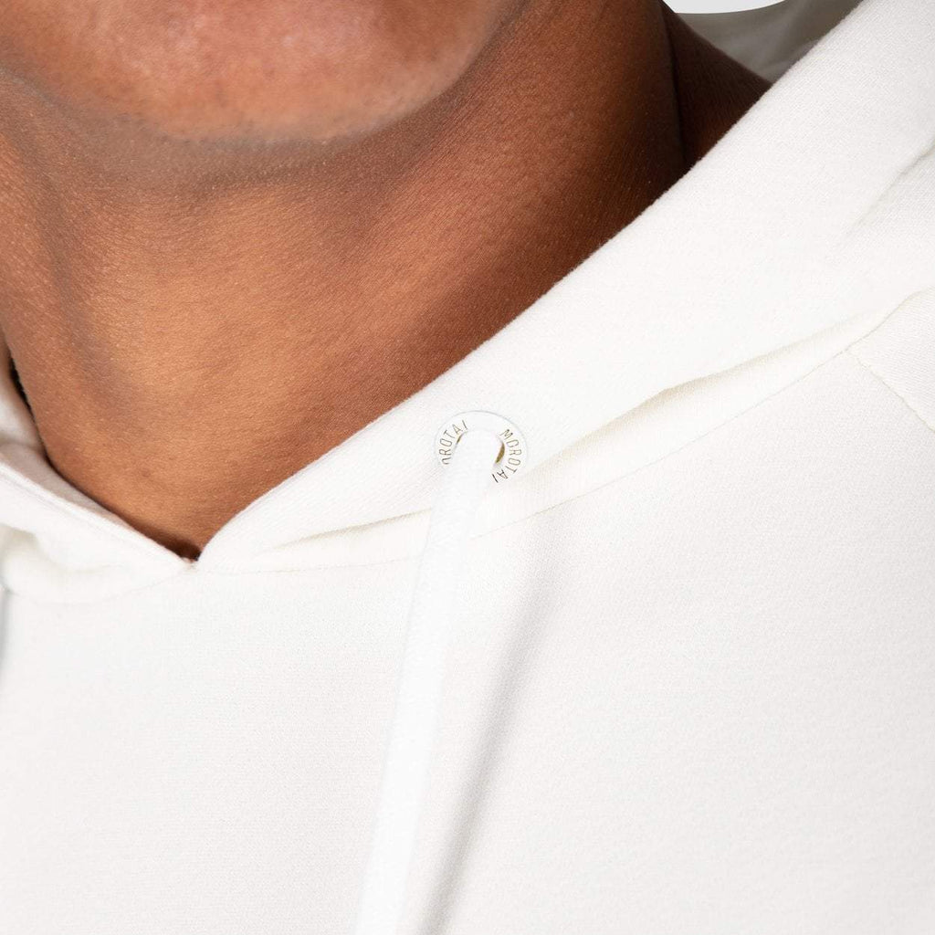 Felpa bianca da uomo con cappuccio Logo Hoodie con grafica posteriore Morotai
