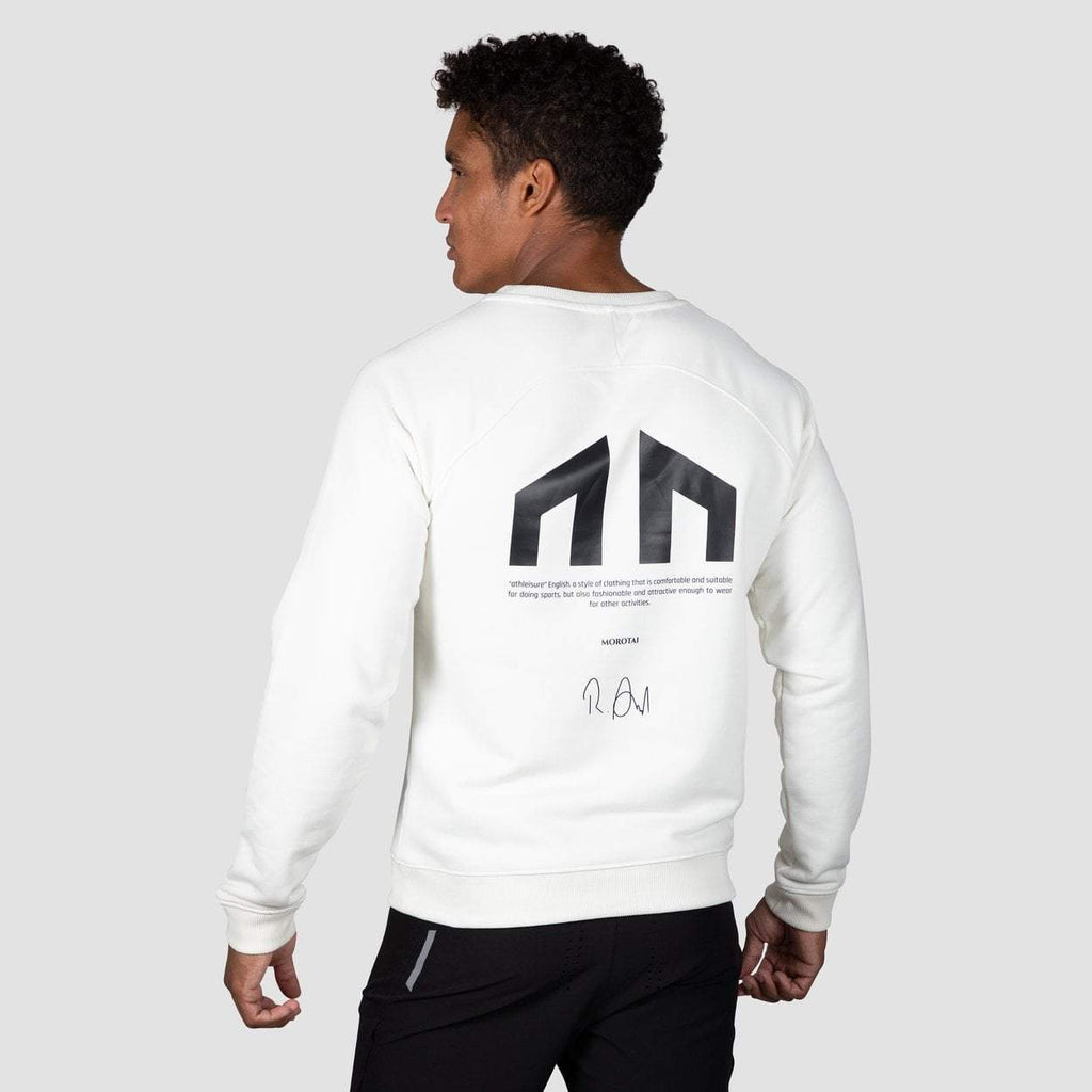 Maglia bianca a maniche lunghe da uomo Small Bloc Logo Sweatshirt con grafica posteriore Morotai