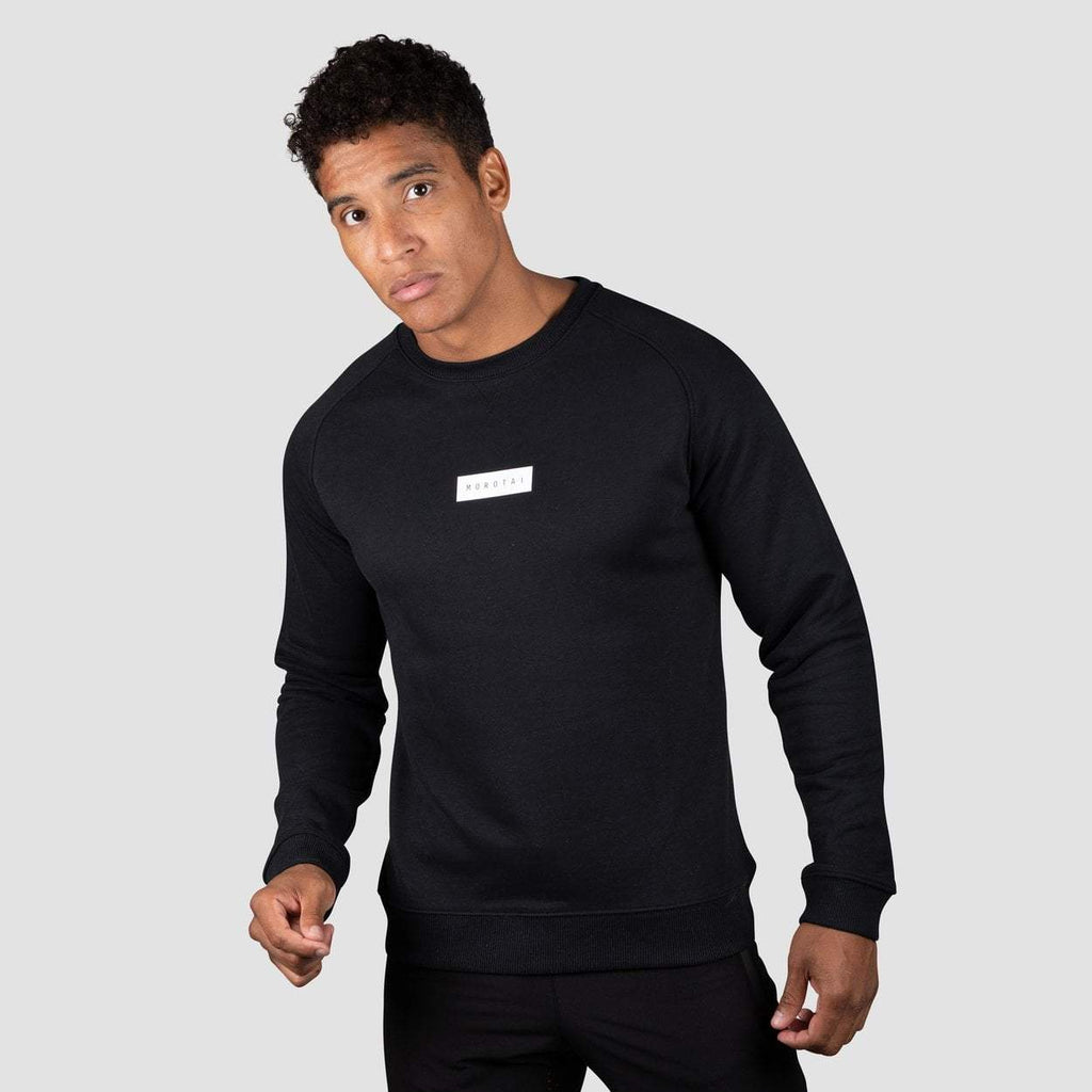 Maglia nera a maniche lunghe da uomo Small Bloc Logo Sweatshirt con grafica posteriore Morotai