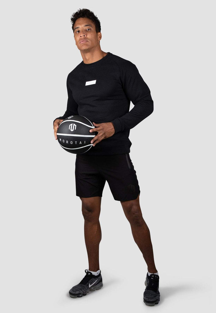 Maglia nera a maniche lunghe da uomo Small Bloc Logo Sweatshirt con grafica posteriore Morotai