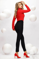 Pantaloni eleganti a sigaretta Fofy, vita alta, con bottoni in strass, pantaloni e leggins, stile sofisticato e alla moda.